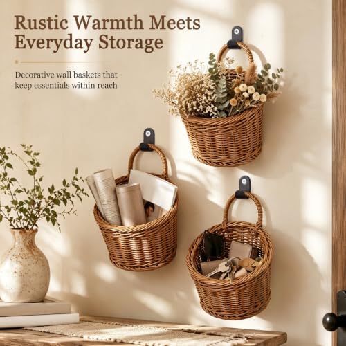 3 Pack Wicker Hanging Basket - Image 6