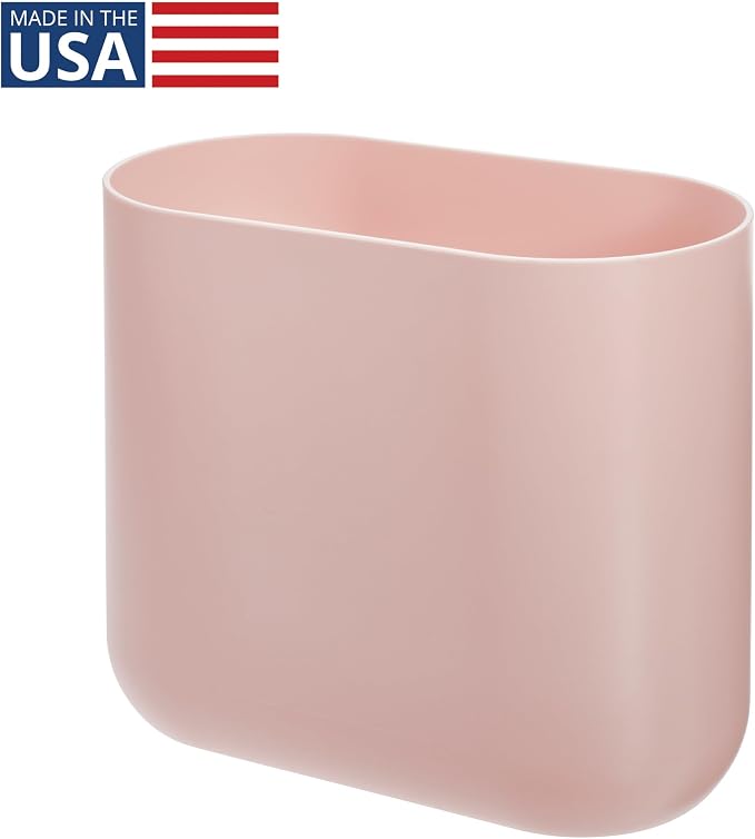 iDesign Small Slim Plastic Bathroom Trash Can - Image 2