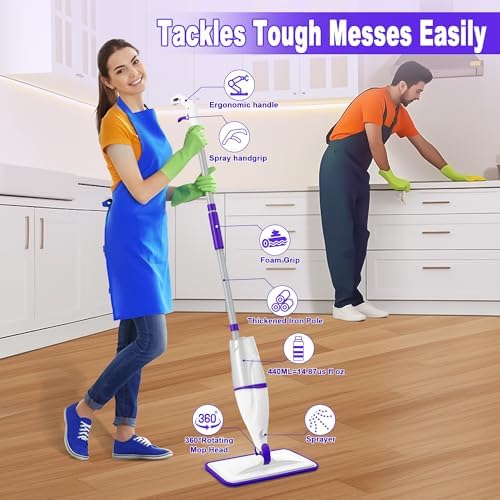 Spray Mops for Floor Cleaning: Wet Dry Mops Refillable Hardwood Floor Mop - Image 3