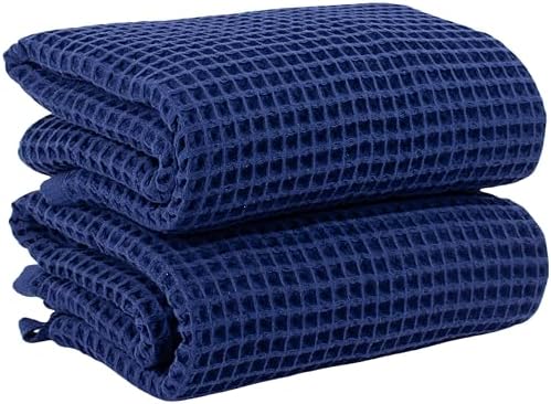 PÜSKÜL Natural 100% Turkish Cotton Waffle Bath Towels Set of 2, Extra-Large by P%C3%BCsk%C3%BClTextile