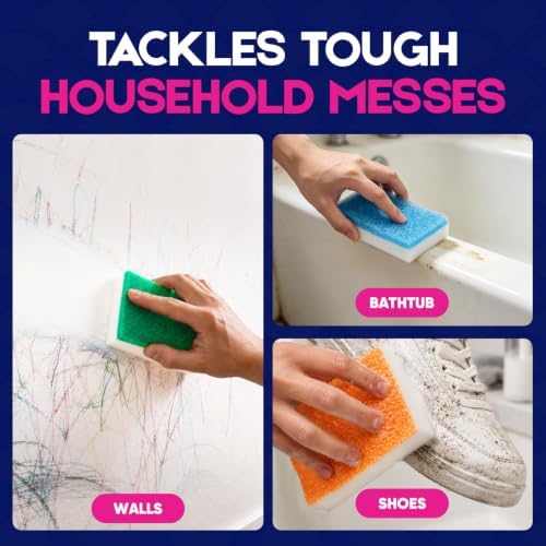 LAUNDRYLUX Magic Sponge Erasers, 8 Pack Dual-Sided Shower & Tub Cleaner - Image 7