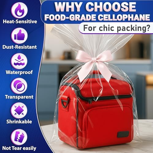5 Pcs Shrink Wrap Bags for Gift Baskets, 32x40 in, Dust Cover - Image 3