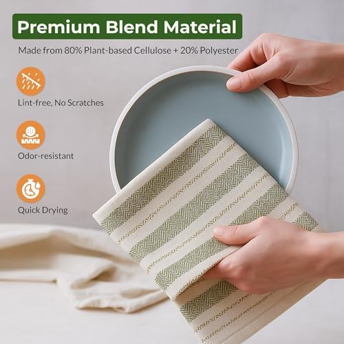 Swedish Dishcloths, Vintage Plant-Based Cellulose, 6.7x7.5 Inch, Super Absorbent - Image 3