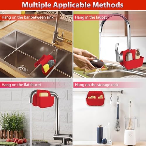 Sponge Holder for Kitchen Sink, Silicone Sink Saddle Caddy Organizer Rack - Image 4