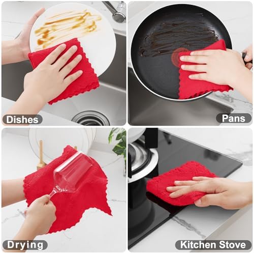 Homaxy 12 Pack Super Soft Absorbent Dish Cloths - Image 4