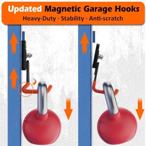 Heavy Duty Magnetic Garage Hooks, 4 Pack Strong Large Magnet Hook - Image 5