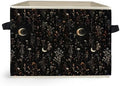 Dark Witchy Moon Floral Storage Box Bins, Mystical Gothic Wildflower Botanical by Unknown