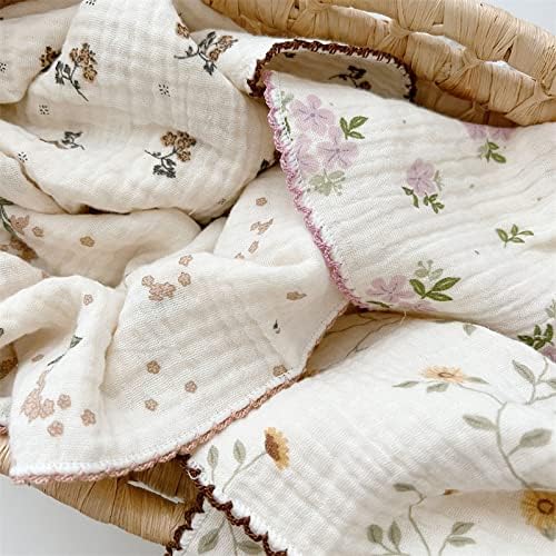 BuLuTu Vintage Floral Dish Cleaning Cloths Muslin Tea Towels 4Pcs - Image 5