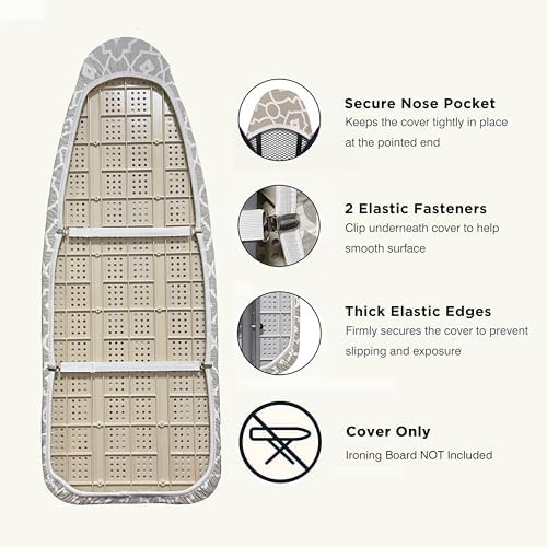 UniSimp Ironing Board Cover and Pad 18"x49" Extra Thick Natural Cotton - Image 4