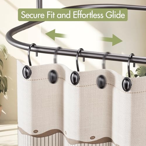 AmazerBath Black Shower Curtain Hooks, Decorative Modern Shower Curtain Hangers - Image 6