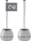 BOOMJOY Toilet Brush and Holder Set 2 Pack, Silicone Toilet Bowl Cleaner Brush by BOOMJOY