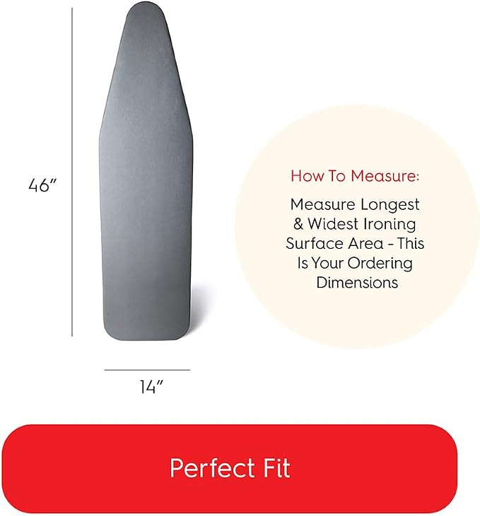 TIVIT Ironing Board Cover 14 x 46” – Made in Italy, Alumitek PRO Heat-Reflective - Image 4