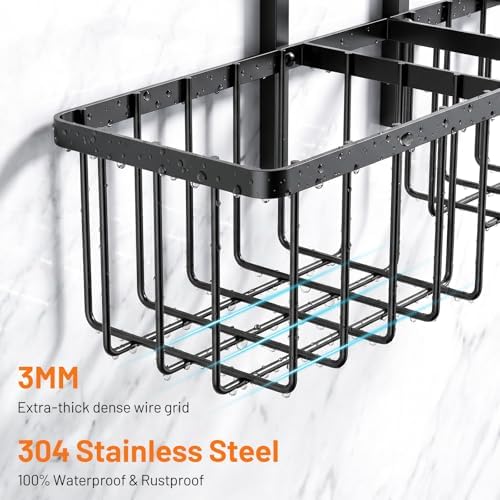 Luxspire Shower Caddy Hanging Overhead, Shower Organizer Hanging - Image 6