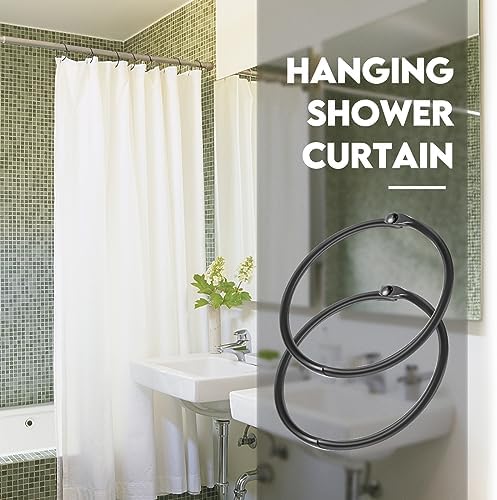 20Pcs Shower Curtain Hooks, Metal Round Shower Curtain Hooks Roman Rings - Image 5