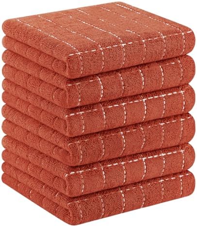 Homaxy 100% Cotton Terry Kitchen Towels, 6 Pack by Homaxy