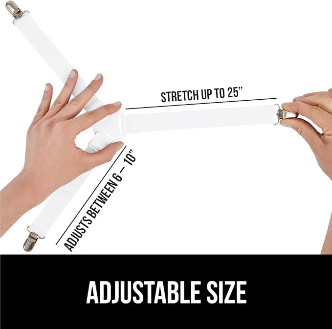 GORILLA GRIP Patented Bed Sheet Holders, Adjustable Elastic Fasteners - Image 2