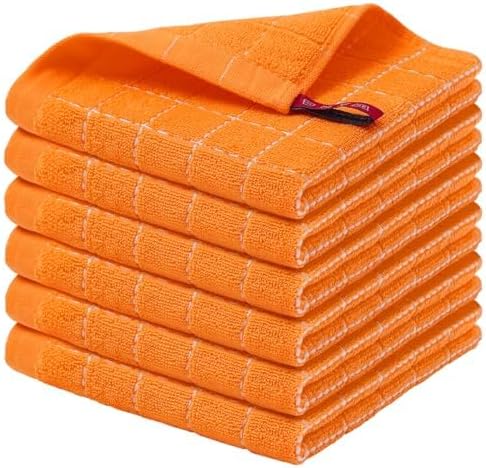 Homaxy 100% Cotton Terry Kitchen Dish Cloths, 6 Pack by Homaxy