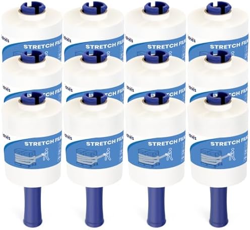 ADHES Mini Hand Stretch Wrap Film, 80 Gauge Industrial Strength by ADHESTAPEPERSUITOFPERFECTION