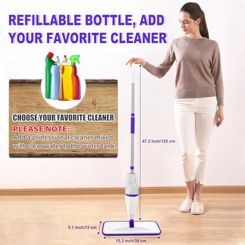 Spray Mops for Floor Cleaning: Wet Dry Mops Refillable Hardwood Floor Mop - Image 6