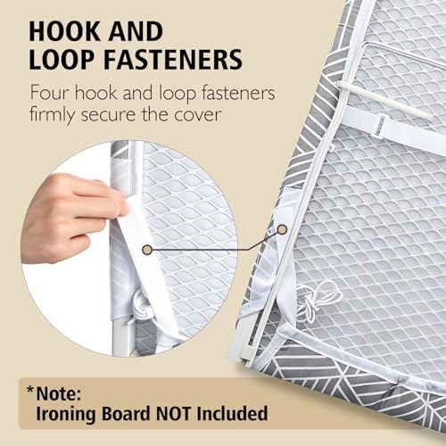 Seiritex Over the Door Ironing Board Cover 14 x 42 inch, Thick Padding w Hook - Image 4