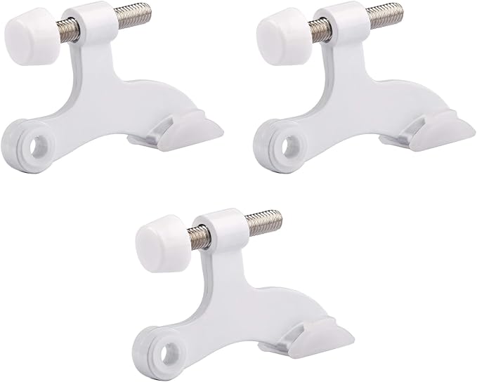 HOMOTEK 3 Pack Hinge Pin White Door Stopper, Adjustable Deluxe Heavy Duty Door by HOMOTEK