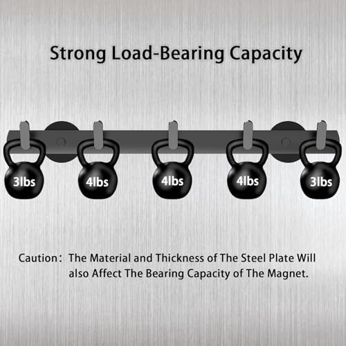 Strong Magnetic Coat Hooks-5 Hooks Matte Black Magnetic Hanger Holder-Heavy - Image 5