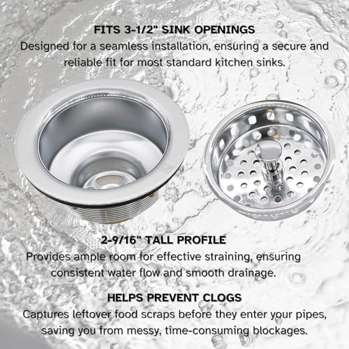 Westbrass A214-26 3-1/2" Post Style Large Kitchen Sink Basket Strainer - Image 6