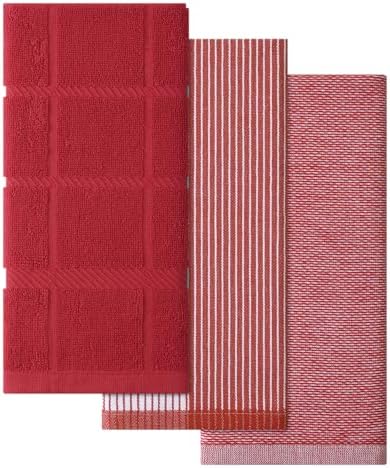 Homaxy 3 Pack Cotton Terry Premium Kitchen Towels, 18 x 28 in by Homaxy