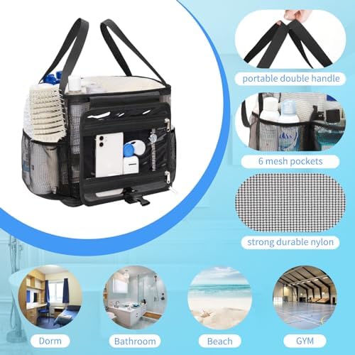 CUBETASTIC Mesh Shower Caddy Portable, Quick Dry Hanging Toiletry Bag - Image 2