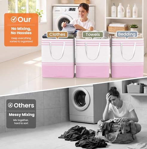 TranquilRelax 3-Pack Laundry Basket, Laundry Hamper - Image 6