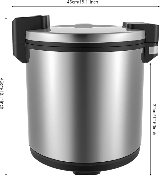 23L/6gal Commercial Rice Warmer with Nonstick Inner Pot and Rice Spoon, Large Capacity Soup Warmer, Stainless Steel Electric Food Warm for Home, Restaurant, Hotel Canteen
