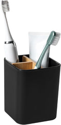 Bamboo Toothbrush Holder for Bathrooms Toothpaste Organizer by Heagoale