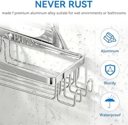 Shower Caddy Hanging, Over Head Shower Caddy Shower Storage Rack Basket - Image 5