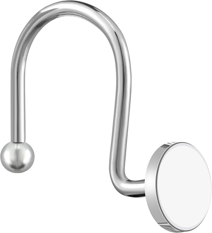 CHICTIE Chrome Shower Curtain Hooks, Rustproof Shower Curtain Rings - Image 3