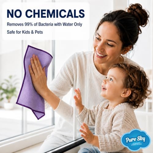 Pure Sky Window & Glass Cleaning Cloth Patented DUO-FECT Technology Streak-Free - Image 2