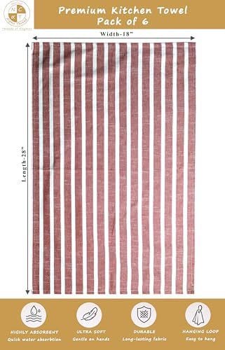 Pack of 6 Cotton Kitchen Towels Set, Dish Towels, Cleaning Rags, Kitchen Dish - Image 4
