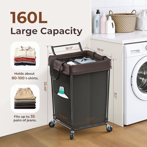 160L Rolling Laundry Hamper - Image 2