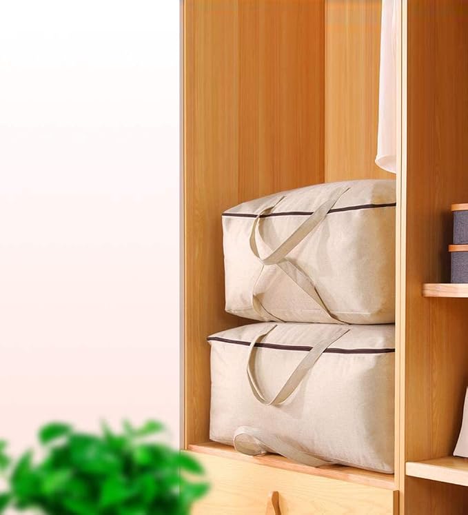 2 Pack Cotton Storage Bags for Duvets, Soft Blanket Organizer Bag | - Image 6