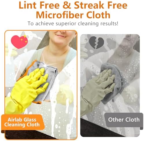 Airlab Glass Polishing Streak Free Miracle Cleaning Cloth, Sliver-Orange - Image 5