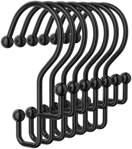 Goowin Shower Curtain Hooks, Anti-Drop Metal Shower Curtain Rings Hooks by Goowin