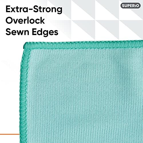 Superio Microfiber Window Cleaning Cloth, Mirror & Glass Miracle Cloth Lint & - Image 3