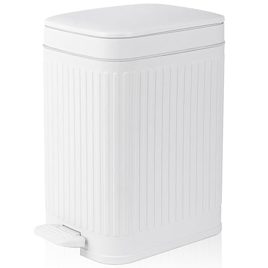 Small Bathroom Trash Can with Lid, 2.6 Gallon Slim Soft Close Step, Kitchen & by rejomiik