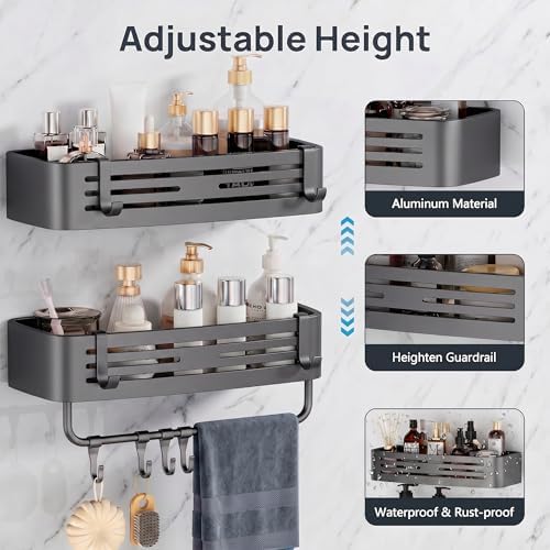Shower Caddy Suction Cup 1 Pack, Square Shower Shelves - Image 4