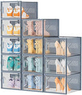 SIMPDIY XL Clear Shoe Storage Boxes, Stackable Shoe Organizer by DecorateYourHome