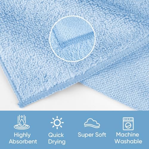 HOMEXCEL Washcloths 12PK, Ultra Soft&Highly Absorbent Face Towels, 12X12 in - Image 3