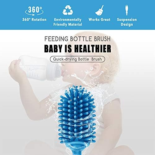 Silicone Bottle Brush with Long Handle, 12.5" Bottle Cleaning Brush - Image 6