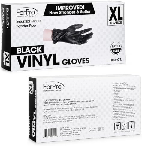 ForPro Disposable Vinyl Gloves, Industrial Grade, Powder & Latex Free, - Image 2