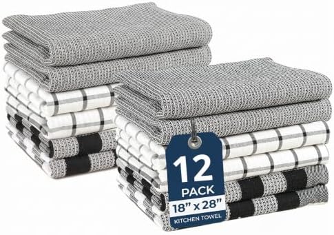 LANE LINEN Kitchen Dish Towels Set of 12 – 18”x28” Soft & Quick-Drying Hand and by LaneLinen
