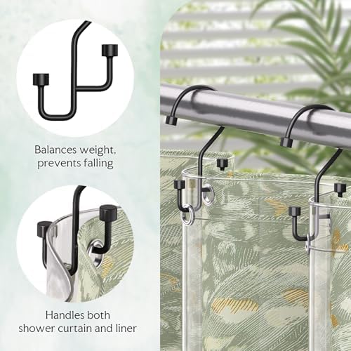Bathway 12-Pack Double Shower Curtain Hooks, Rust-Resistant Metal Shower - Image 5