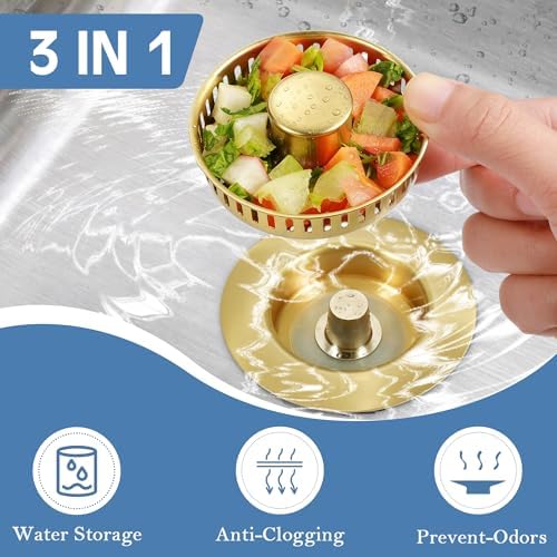 TGOSOMT Kitchen Sink Drain Strainer Stopper, Anti-Clog & Quick Drain - Image 2